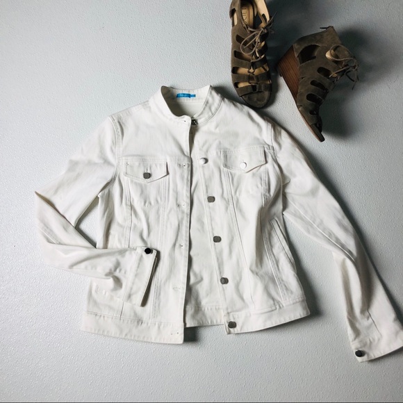 J. McLaughlin Jackets & Blazers - J. McLaughlin white denim jean jacket size S